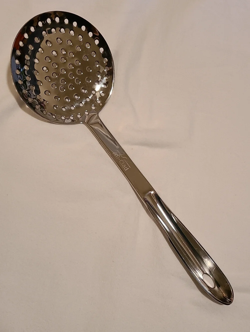 All-Clad Stainless Steel Skimmer 13-inch For Straining Stocks Soup Liquid